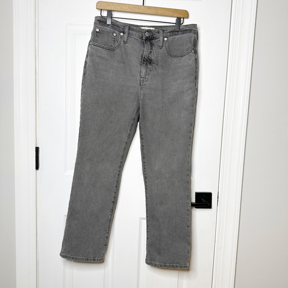 Madewell Slim Demi-Boot Jeans Women 28 Grey Excellent‎ High Rise Stretch Denim